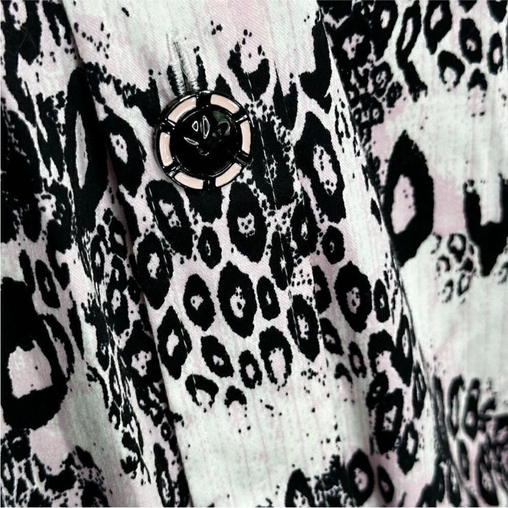 St. John Sport Pink and Black Leopard Print Shirt Dress| Size M - Picture 7 of 9